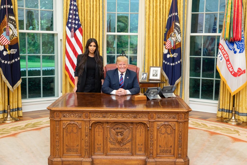 President Donald Trump and Kim Kardashian