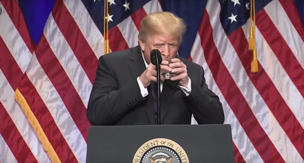 Trump Drinking Water