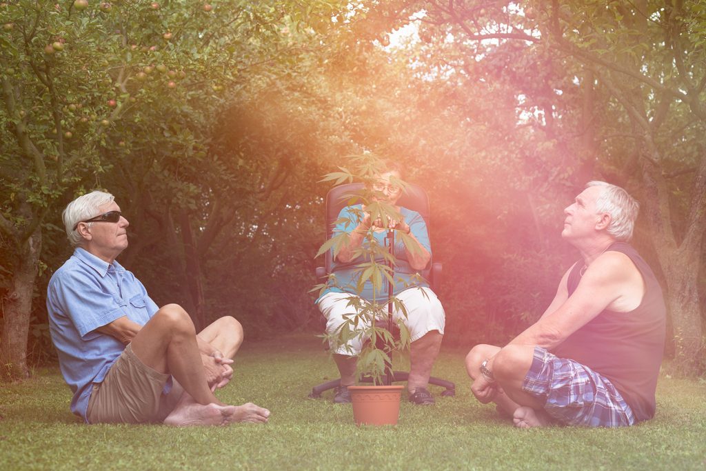 Seniors Relaxing with Cannabis