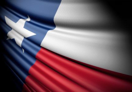 Texas Flag Waving in the Dark