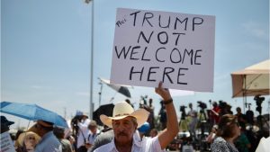 Protesters Tell Trump To Do Something During His Visit To Mass Shooting Victims