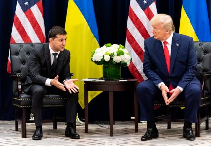 President Donald J. Trump participates in a bilateral meeting with Ukraine President Volodymyr Zalensky Wednesday, Sept. 25, 2019