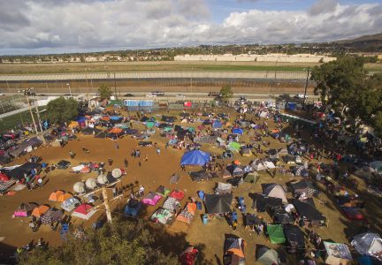 Campamento de la Caravana Migrante en Tijuana